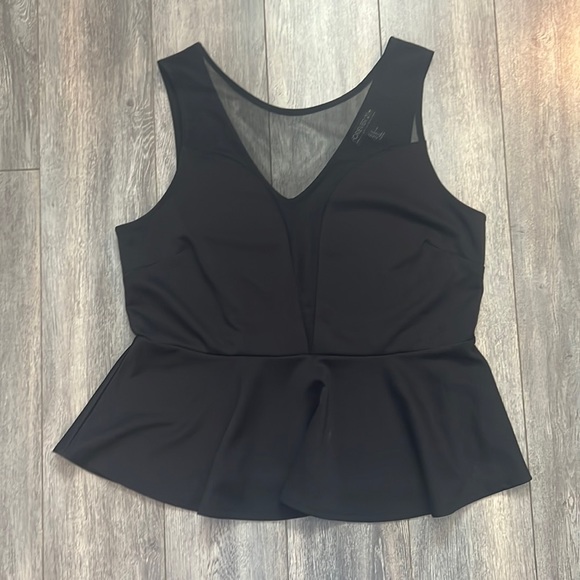 Black Peplum Shirt - Forever 21 Plus - 2X - Picture 1 of 3